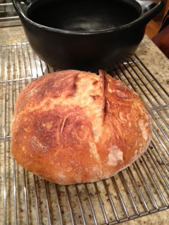 Homemade Bread in Clay Pot